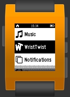 Title Screen for Wrist Twist App
